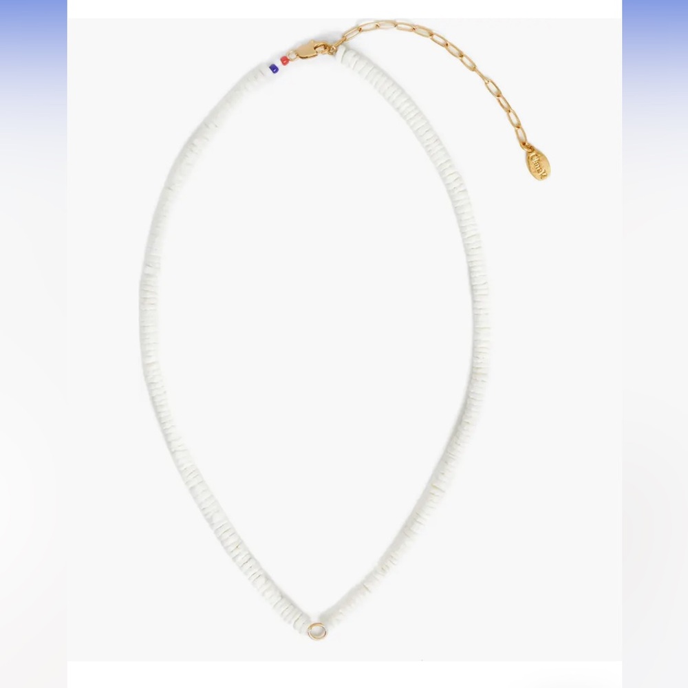 Clare V NWOT Stacked Shell Necklace cream/ white + gold